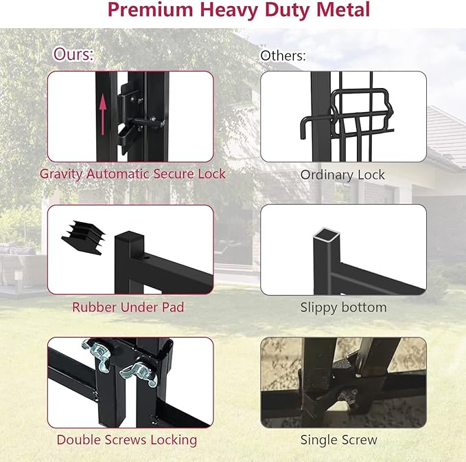 Heavy Duty Outdoor Dog House - Large Kennel with Roof, 4'L x 4'W x 4.5'H - Black Dog Crate with Cover, 2 Set