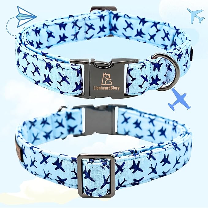 Lionheart glory Dog Collar, Blue Dog Collar Boy Dog Collars Heavy Duty Adjustable Collar for Large Dogs Pet Gift