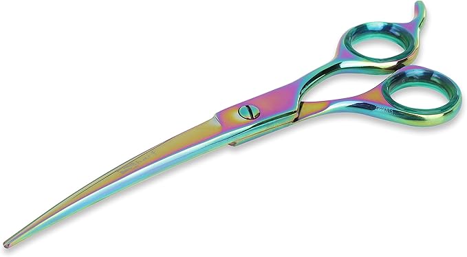 Sharf Rainbow 7.5 Inch Curved Dog Grooming Scissors - 440C Japanese Steel - Trusted Brand