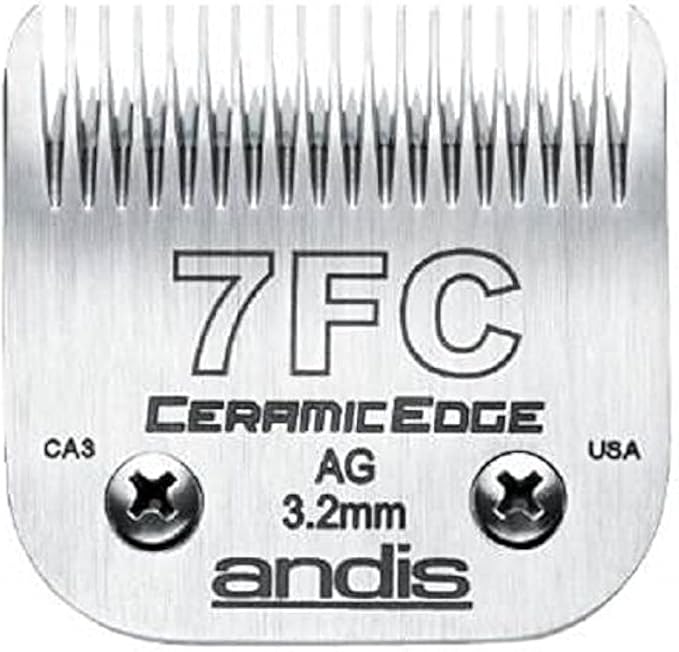 Andis Stainless Steel Pro Quality Grooming Ceramic Edge Clipper Blades Choose Size !(# 7FC Finish Blade = 3.2mm)