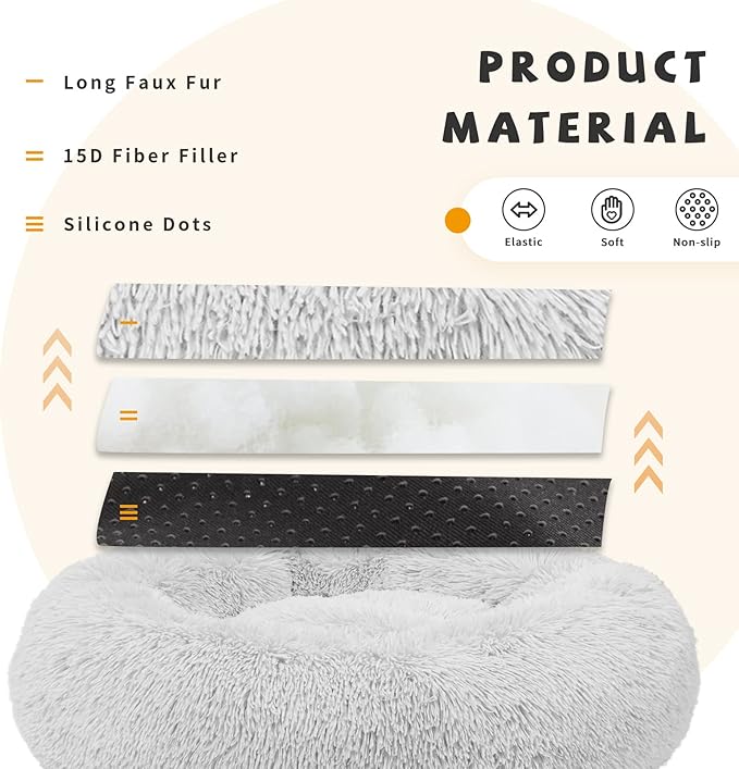 Calming Bed for Dogs 30 Inches Dog Beds for Medium Dogs Washable Anti-Anxiety Dog Beds for Medium Dogs