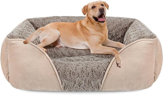INVENHO XX-Large Dog Bed for Large Medium Small Dogs Rectangle Washable Dog Bed, Orthopedic Dog Bed, Soft Calming Sleeping Puppy Bed Durable Pet Cuddler with Anti-Slip Bottom XXL(42"x30"x10")