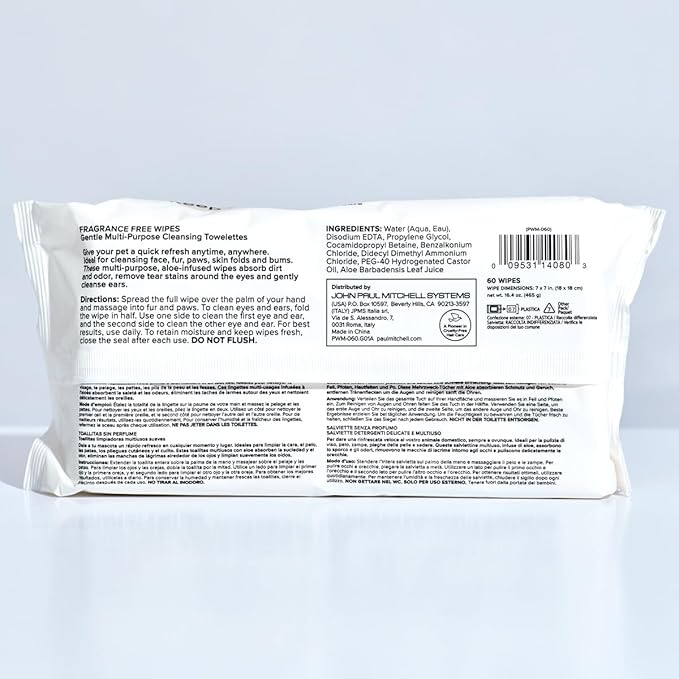 Fragrance Free Wipes, Gentle Multi-Purpose Cleansing Towelettes
