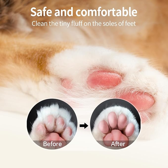 Dog Clippers for Grooming, Low Noise Cordless Dog Paw Trimmer, Rechargeable Small Pet Hair Trimmer for Grooming (Black)