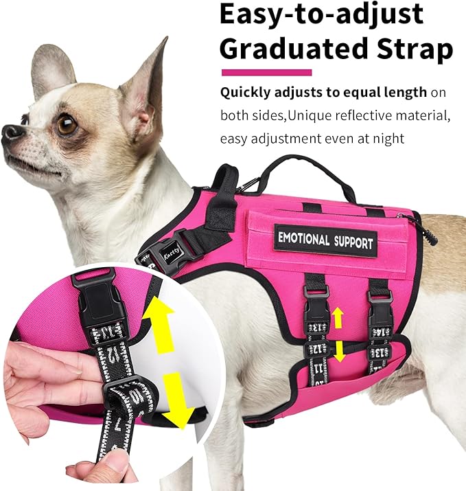 Kastty Dog Harness Premium Quality - Tactical Dog Harness for Medium Large Dogs No Pull - Reflective Service Dog Harness with Pockets - Adjustable& Comfortable Dog Harness for Training or Walking