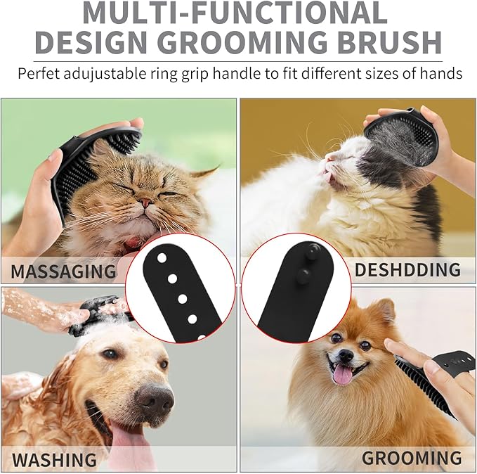 Comotech 3PCS Dog Bath Brush (Blue Gray Black)