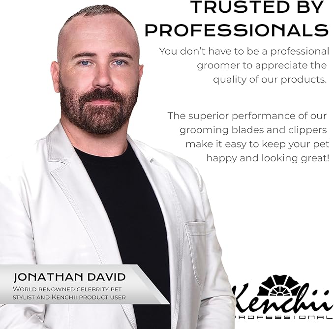 Kenchii Professional Dog Clipper Blade Flash 5 Pet Hair Clipper - Detachable Stainless Steel Blades for Dog Grooming - Hair Clippers & Accessories Pet Shaving Blades. (KEFB5-3F)