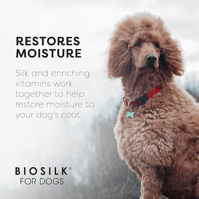 BioSilk for Dogs Silk Therapy Shampoo with Natural Coconut Oil Coconut Dog Shampoo, Sulfate and Paraben Free Natural Shampoo for Dogs, 12 Fl Oz Made in The USA (Pack of 1)