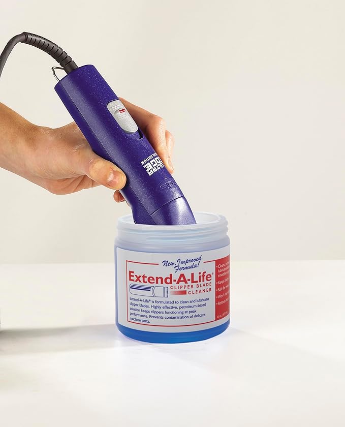 Top Performance Extend-A-Life Blade Rinses — Handy Cleaners for Dog-Grooming Clippers, 16oz ,Black