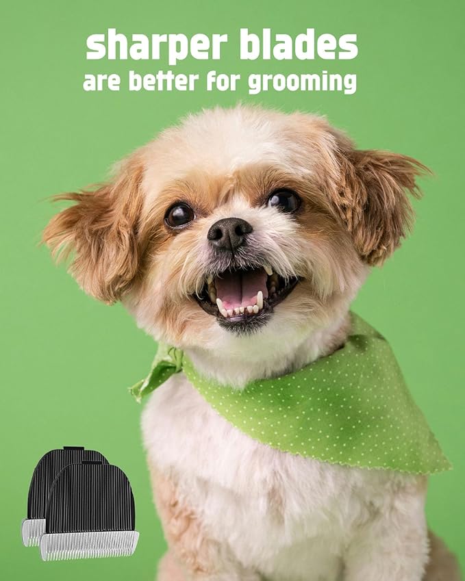 uijino 2 Pack Dog Clipper Blades Compatible with Gooad Dog Clipper Replacement Blades, 2 Cleaning Brush