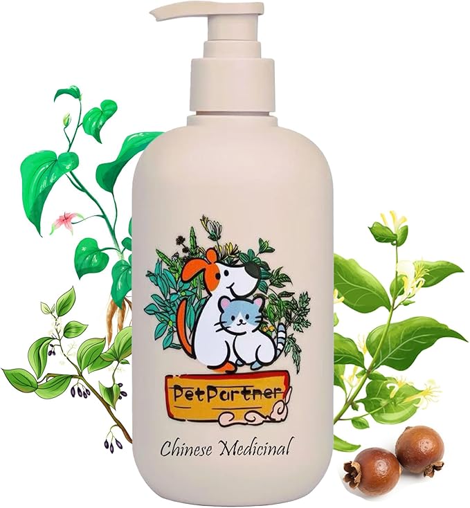 Cat & Dog Shampoo and Conditioner,Natural Chinese Medicine Shampoo,Relief Itchy Dry Skin Erythema Papules Pustules