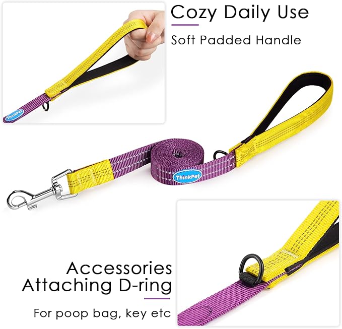 ThinkPet Harness and Leash Set Reflective Breathable Soft Air Mesh No Pull Puppy Choke Free Over Head Vest Ventilation Harness with Leash for Puppy Small Medium Dogs and Cats