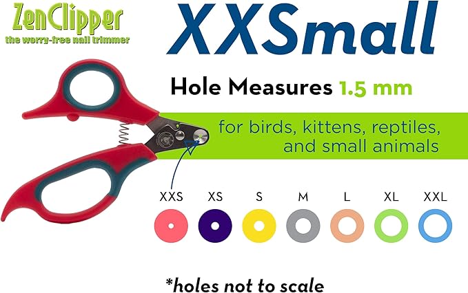 Zen Clipper Pet Nail Clipper for Cats – Cat Nail Trimmer for Safer Pet Grooming Care - Clean, Quiet, and Easy-to-Use Stainless Steel Claw Trimmer - (1.5mm Hole)