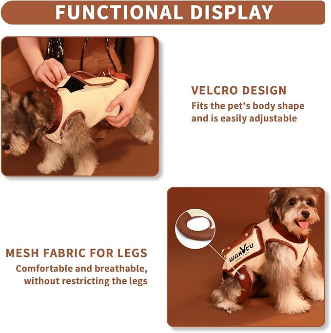 Dog Lift Harness Dog Carrier Dog VES Harness Adjustable Dog Leash with Small Puppy Treat Bag