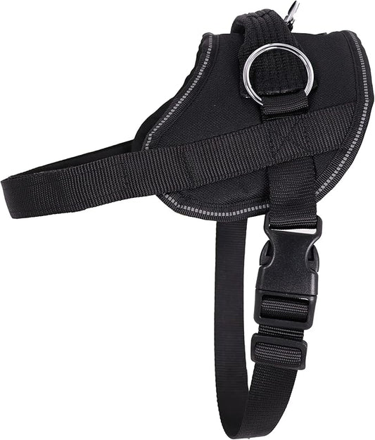 Bark Appeal Black No-Pull Dog Harness for Small to Medium Sized Pets – Adjustable, Reflective Vest with 3 Leash Clips for Added Control, Easy Walks & Training – Medium
