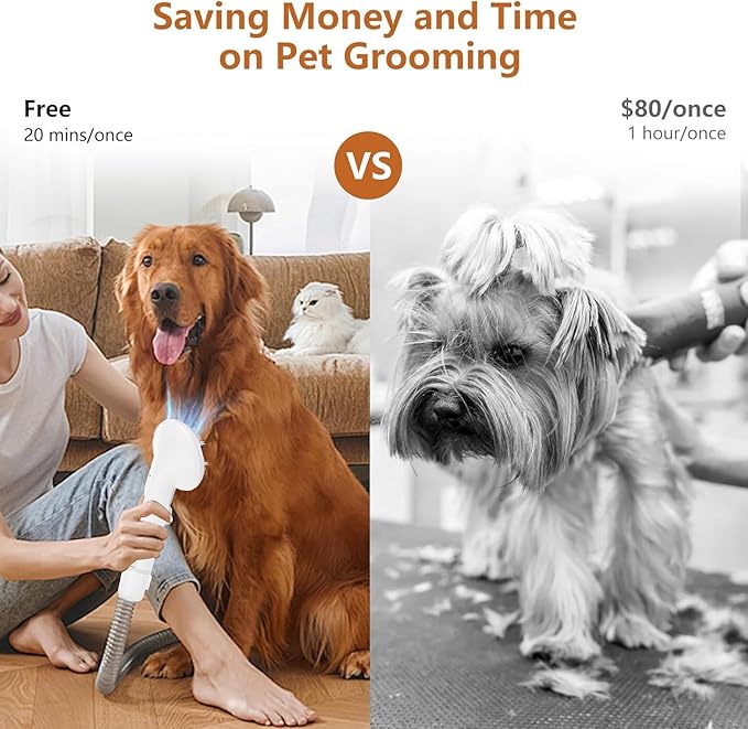 Pet Grooming Vacuum,Pet Grooming Kit & Vacuum Suction 99% Pet Hair,Dog Vacuum for Shedding Grooming,Pet Grooming Vacuum for Dogs&Cats,5 in-1 Pet Grooming Kit,Dog Hair Remover