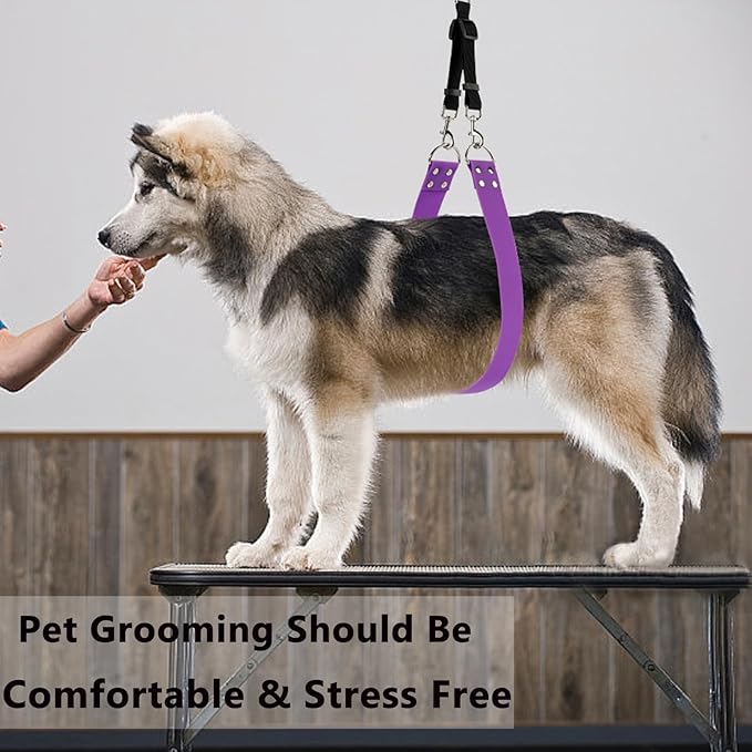Pet Dog Grooming Belly Straps - Pet Dog Grooming Loops Black Groomer Belly Support Band Wide Waterproof Strong PVC Belly Loop Grooming Restraint for Pet Bathing Grooming (Black-Short)