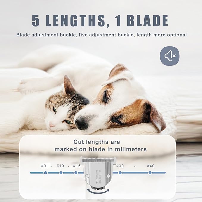 5 in 1 Fine Replacement Blades Compatible with Wahl Bravura Clipper Chromado,Creativa,Figura Dog Clippers for Dogs Grooming (for Larger Animals)