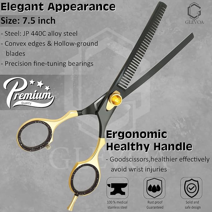 Curved Thinner Dog Scissors - Ergonomic Updated Dog Grooming Scissors Sharp Curved Blender Dog Shears 440C Stainless Steel Grooming Shears Professional Pet Shears for Groomer