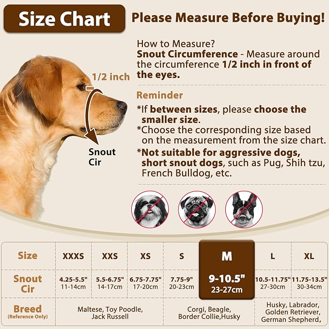 Crazy Felix Nylon Dog Muzzle for Small Medium Large Dogs, Air Mesh Breathable and Drinkable Pet Muzzle for Anti-Biting Anti-Barking Licking (M, Blue)