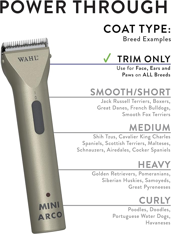 Wahl Professional Animal MiniArco Corded/Cordless Pet, Dog, Cat, and Horse Trimmer Kit