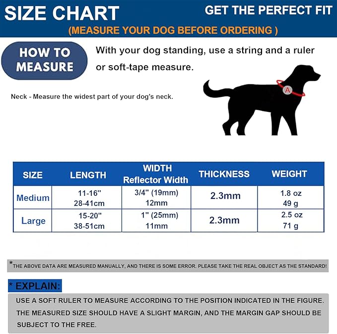 Waterproof Dog Collar Quick Release Buckle, Dog Collar with Reflective Strip Adjustable for Medium Large Dogs (Matt Black 1" W 15-20" L) (Matt Black, Large)