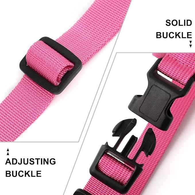 Beirui No Pull Dog Harness for Small Medium Dogs Puppies, Soft Neoprene Quick Fit Harness with Durable Front Clip & Back Clip, Lightweight Easy for Daily Walking (Hot Pink,M)