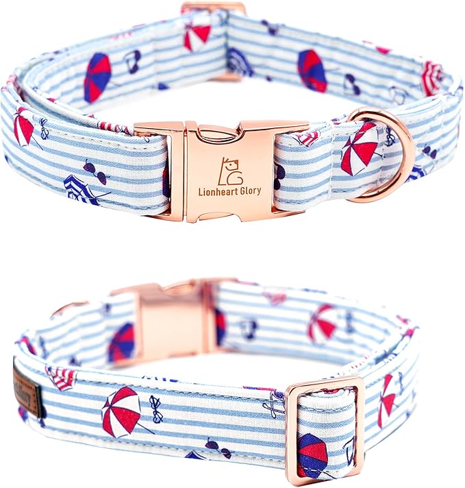 Lionheart glory Dog Collar, Dog Collar Summer Stripe Boy Dog Collar Cute Pet Collar Gift for X-Small Puppy and Cat