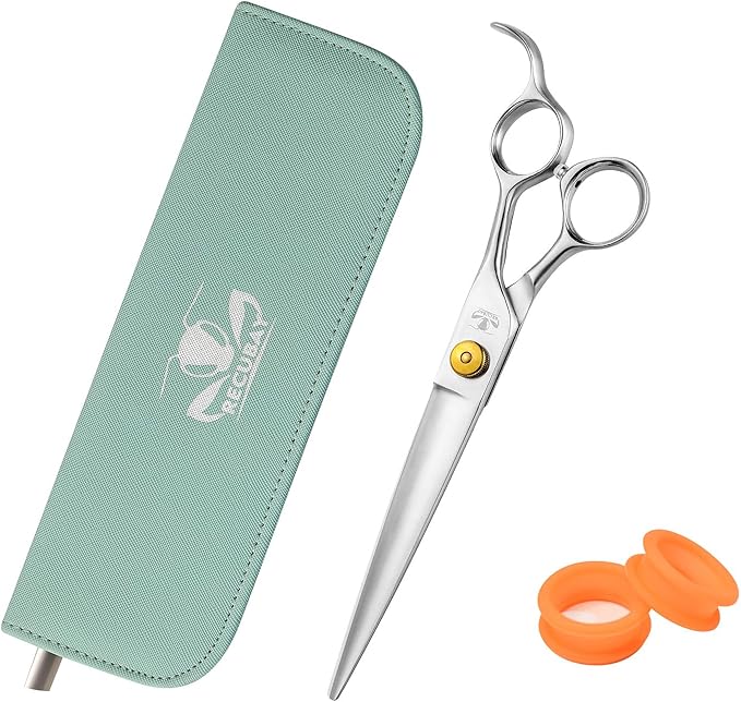 Gold Mantis Professional Dog Shears, 7.5" Straight Shear For All Breeds, Sharp and Smooth Scissoring Tools
