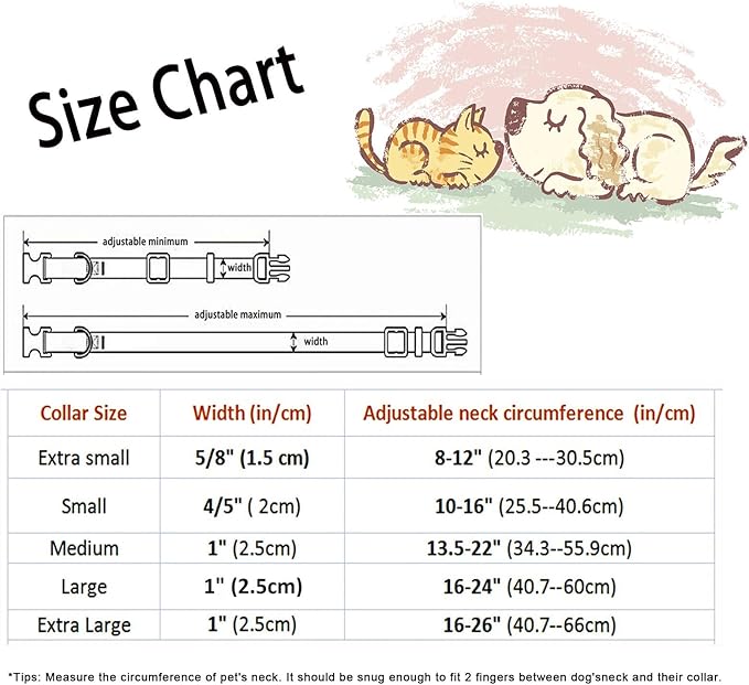 Valentine's Day Dog Collar - Cute Blue Valentines Dog Collar Girl Boy Durable Adjustable Red Heart Pattern Charm Dog Collars for Small Medium Large Dogs XL