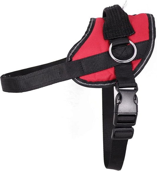 Bark Appeal Red No-Pull Dog Harness for Medium to Large Sized Pets – Adjustable, Reflective Vest with 3 Leash Clips for Added Control, Easy Walks & Training – Large