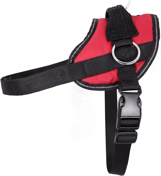 Bark Appeal Red No-Pull Dog Harness for Large to Extra Large Sized Pets – Adjustable, Reflective Vest with 3 Leash Clips for Added Control, Easy Walks & Training – XL
