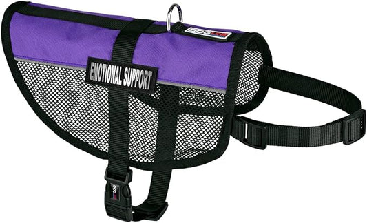 Dogline MaxAire Multi-Purpose Mesh Vest for Dogs and 2 Removable Emotional Support Patches, Medium, Purple