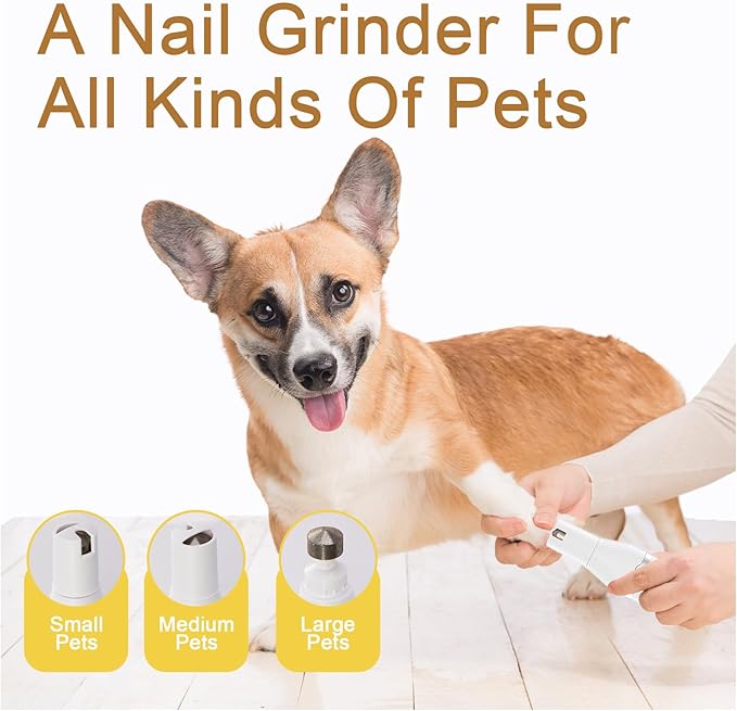 Dog Grooming Kit Hair Clipper, 4 in 1 Pet Dog Clippers for Grooming Hair Shaver with Nail Grinder Dog Paw Trimmer, Cordless Quiet Electric Trimmer for Dogs Cats Pets