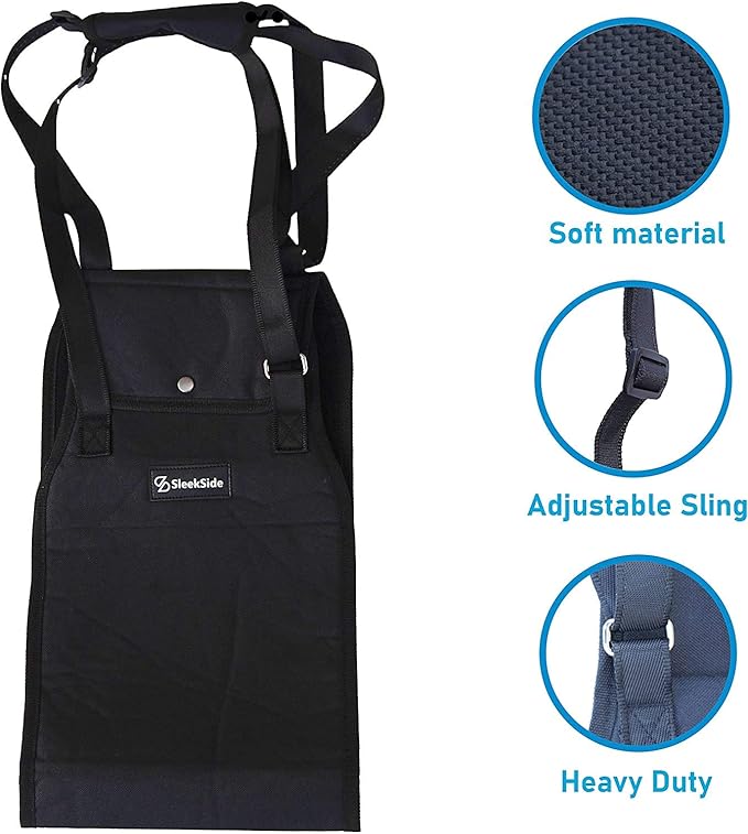 Dog Lift Sling Harness | Heavy Duty Adjustable Sling | Easy Full Body Mobility | Support for Elderly, Senior Dogs with Front/Rear Leg, Knee, Joint, Hip Injuries (XX-Large) Black