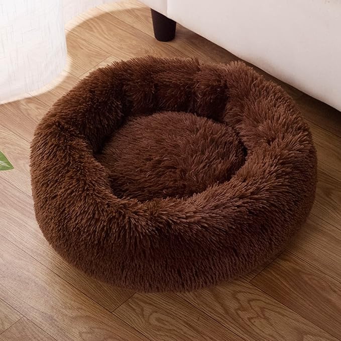 nononfish Marshmallow Cat Bed Kawaii Cat Nest Bed for Indoor Cats Washable Fluffy Anti Anxiety Kitten Bed 19 Inches