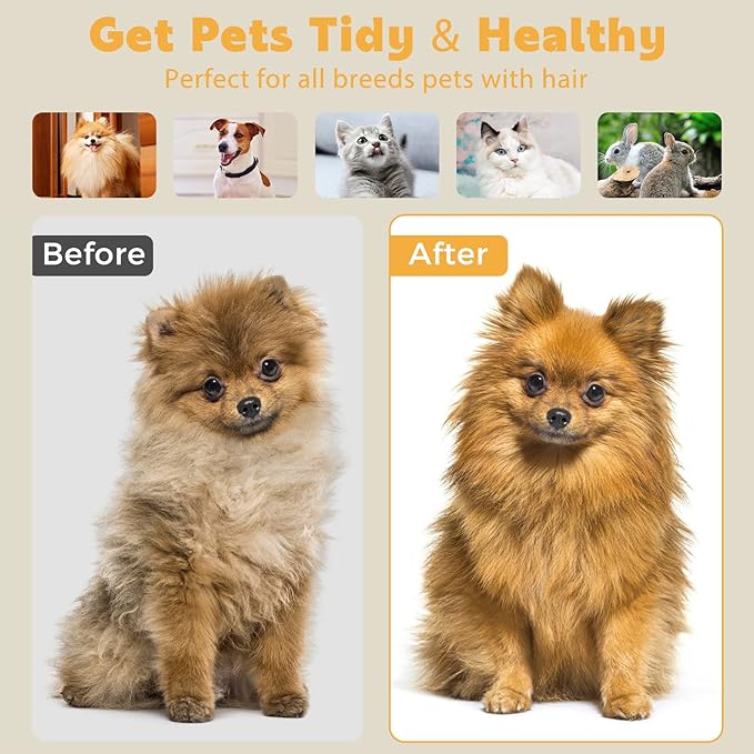 Sunflower Cat Dog Brush (Yellow) - Self Cleaning Cat Brush, Pet Grooming Shedding Brush for Long and Short Haired Dogs Cats