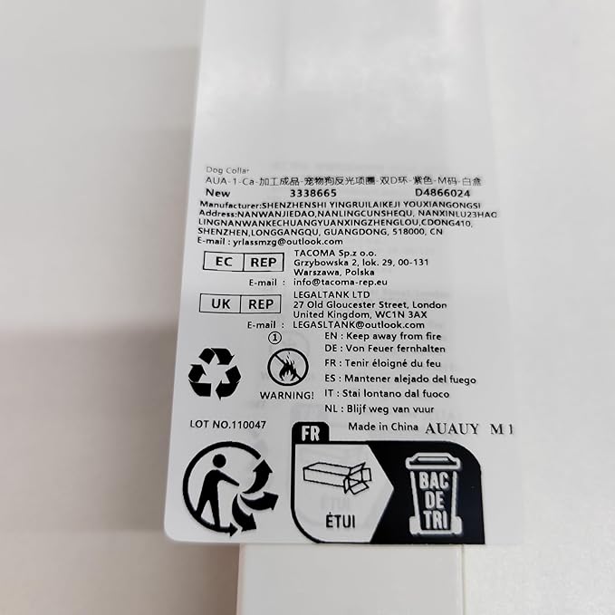 AUAUY Reflective Nylon Dog Collars, Adjustable Classic Pet Collars with Soft Neoprene Padding, Double Security Dual D-Ring and Quick Release Buckle for Small Puppy, Medium and Large Dogs (Purple-M)