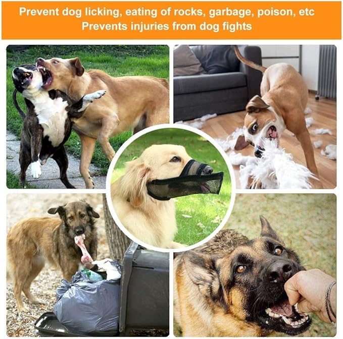 Crazy Felix Nylon Dog Muzzle for Small Medium Large Dogs, Air Mesh Breathable and Drinkable Pet Muzzle for Anti-Biting Anti-Barking Licking (XS, Grey)