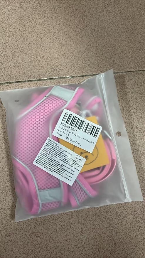 AIITLE Easy Walk Dog Harness and Leash Set - Pet Supply No Pull, Step in Adjustable Dog Harness with Padded Vest for Spring, Dog Harness No Choke Over, Easy to Put on Medium Dogs Pure Pink L