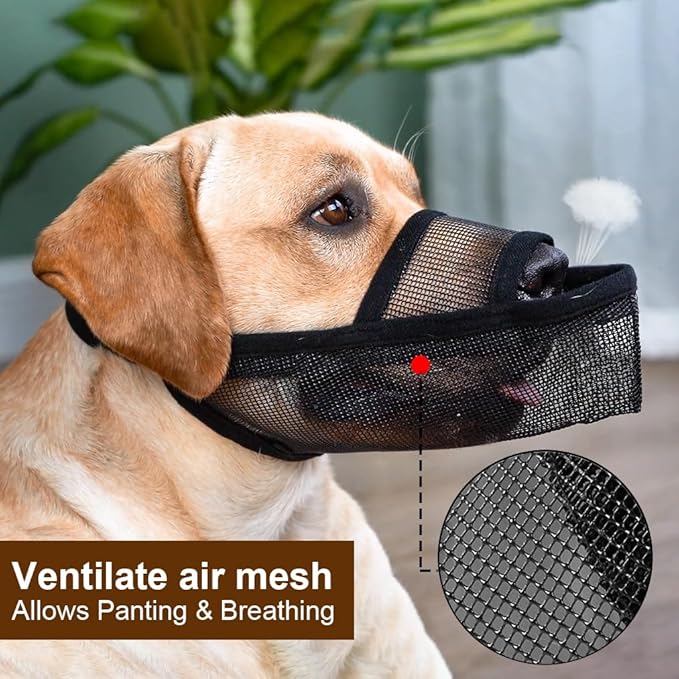 Crazy Felix Nylon Dog Muzzle for Small Medium Large Dogs, Air Mesh Breathable and Drinkable Pet Muzzle for Anti-Biting Anti-Barking Licking (XS, Grey)