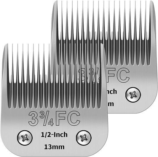 3-3/4FC Pet Dog Grooming Detachable Ceramic Blades,Compatible with Andis,Oster A5,Wahl KM10 Clippers,Cut Length 1/2"(13mm)-2 PCS