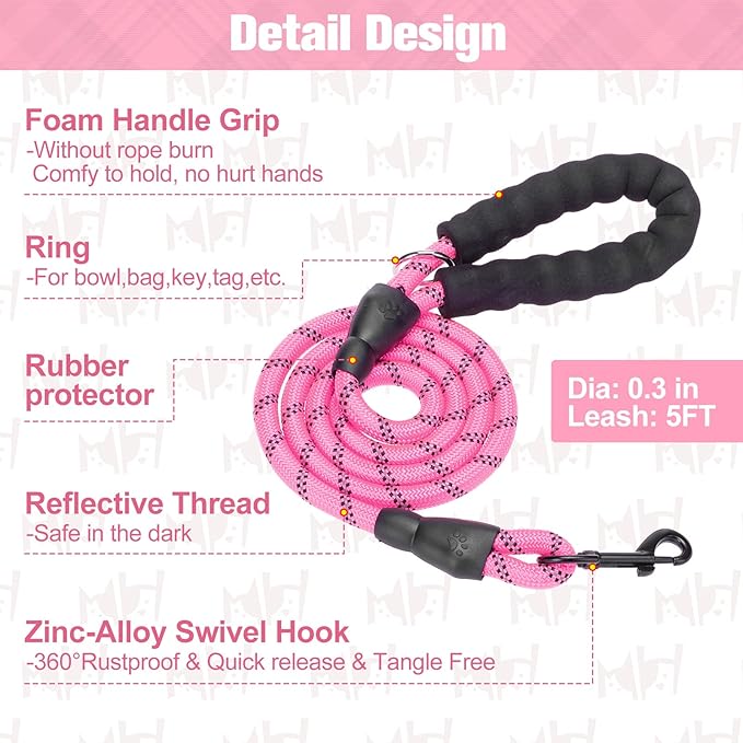 BEAUTYZOO Small Dog Harness and Leash Set,Step in No Chock No Pull Soft Mesh Dog Harnesses Reflective for Extra-Small/Small Medium Puppy Dogs and Cats, Plaid Dog Vest Harness for XS S Pets, Pink S