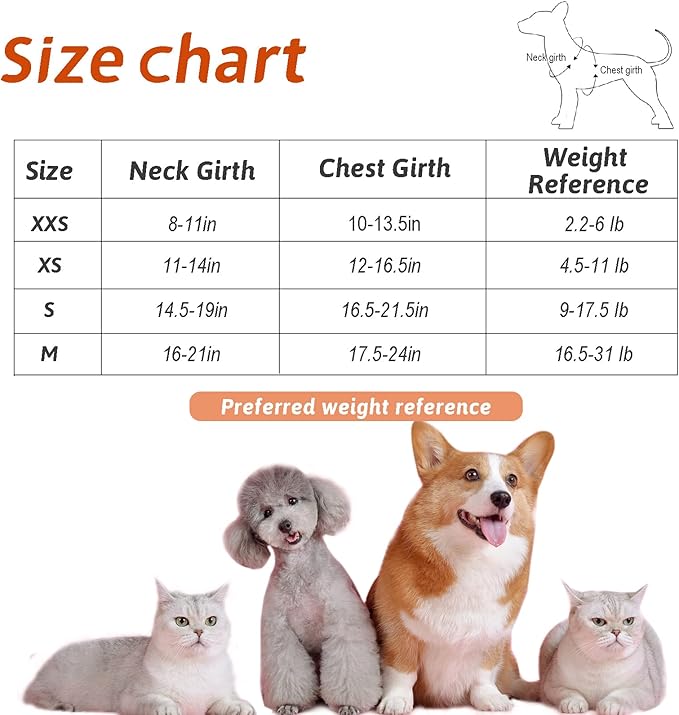 No Pull Small Dog Harness and Leash Set, Soft Adjustable Floral Puppy Dog Harness Vest for Extra Small-Medium Pet Dogs and Cat, Orange Flower, Medium