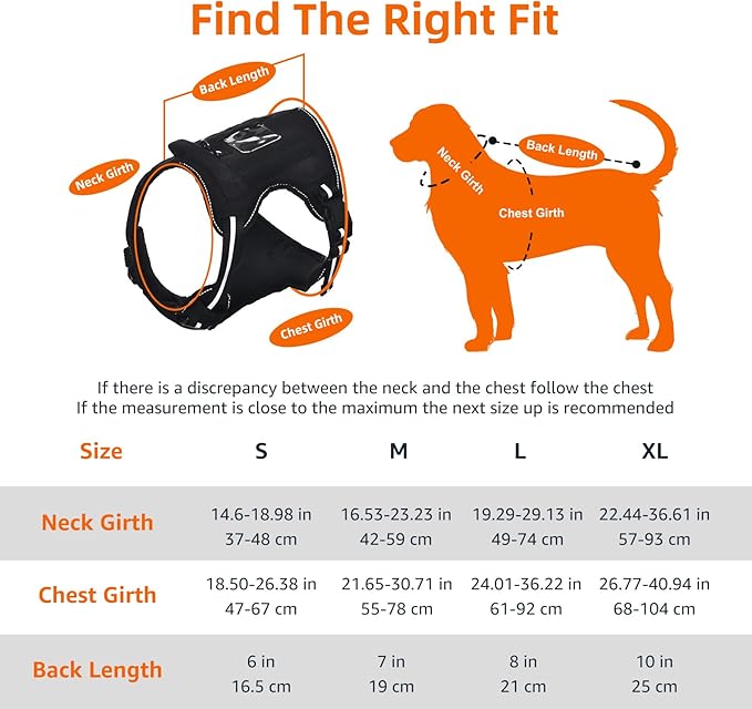 Amazon Basics No Pull Dog Harness, Adjustable Front Clip, Tactical Vest, Large, Black