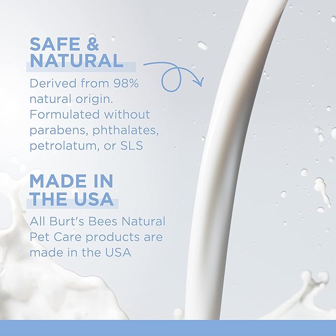 Burt's Bees for Pets Gentle Cleansing Puppy Wipes with Buttermilk, 98% Natural Origin Formulas, Hypoallergenic Dog Wipes Cleaning, Dog Cleaning Wipes, Dog Wipes for Paws and Butt, 50ct