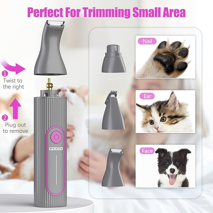 Dog Clippers for Grooming,Dog Grooming Kit for Heavy Thick Hair&Coats/Low Noise Rechargeable Cordless Pet Shaver with Paw Trimmer Nail Grinder/Dog Hair Trimmer for Small & Large Dogs Cats