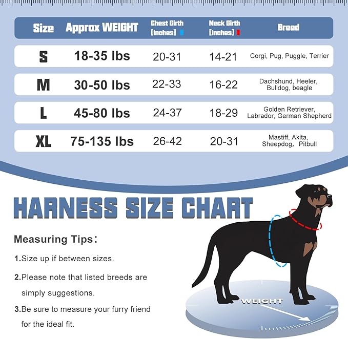 Auroth Tactical Dog Training Harness No Pulling Front Clip Leash Adhesion Reflective K9 Pet Working Vest Easy Control for Small Medium Large Dogs Blue Camo XL