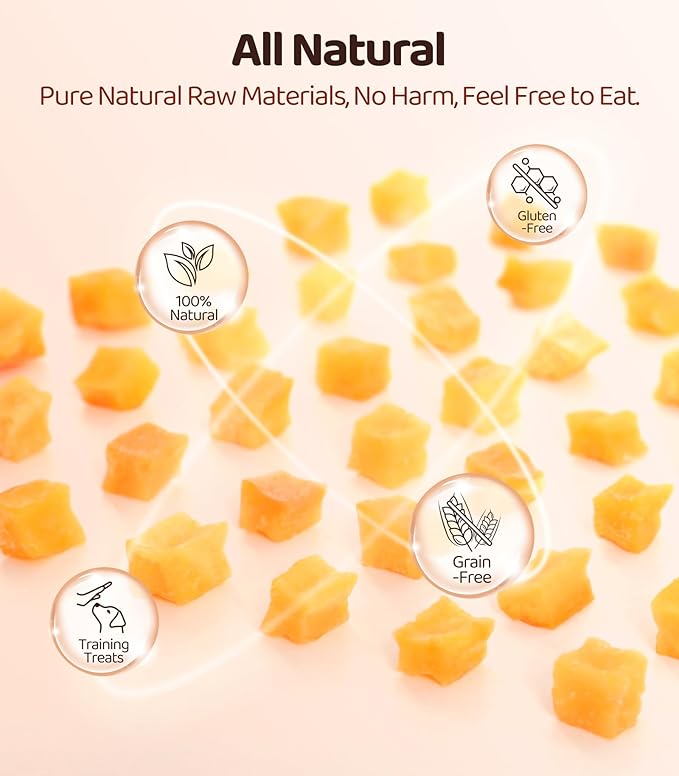 16OZ Sweet Potato Dog Training Treats,Potato Cube Dog Training Treats Reward Snacks for Small Medium Large Dogs, High Protein Dog Chewy Treats