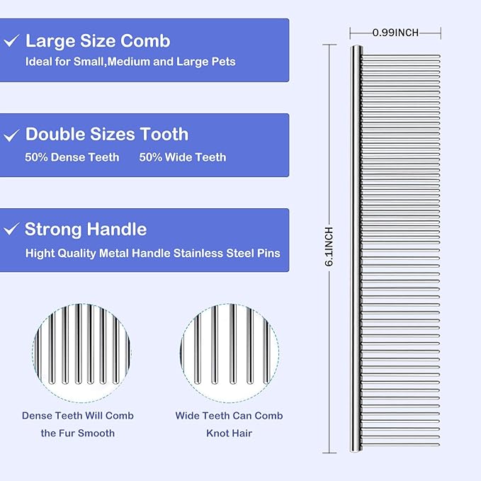 Dog Slicker Brush for Goldendoodles & Golden Doodle Brush for Grooming Kit - Dog Brush for Goldendoodle, Labradoodle, Poodles - Pet Hair Brush for Short & Medium Haired Dogs -Small (Blue)